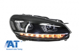 Faruri LED compatibil cu VW Golf 6 VI (2008-2013) Design Golf 7 3D U Design Semnal LED Dinamic-image-6003223