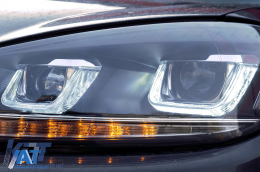 Faruri LED compatibil cu VW Golf 6 VI (2008-2013) Design Golf 7 3D U Design Semnal LED Dinamic-image-6091483