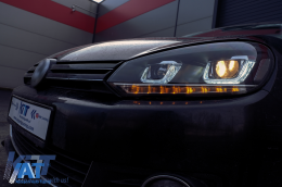 Faruri LED compatibil cu VW Golf 6 VI (2008-2013) Design Golf 7 3D U Design Semnal LED Dinamic-image-6091484