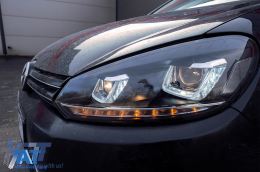 Faruri LED compatibil cu VW Golf 6 VI (2008-2013) Design Golf 7 3D U Design Semnal LED Dinamic-image-6091487