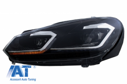 Faruri LED compatibil cu VW Golf 6 VI (2008-2013) Facelift G7.5 Look Silver Semnalizare Secventiala-image-6051905