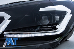Faruri LED compatibil cu VW Golf 6 VI (2008-2013) Facelift G7.5 Look Silver Semnalizare Secventiala-image-6051908
