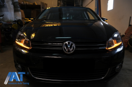 Faruri LED compatibil cu VW Golf 6 VI (2008-2013) Facelift G7.5 Look Silver Semnalizare Secventiala-image-6070444