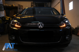 Faruri LED compatibil cu VW Golf 6 VI (2008-2013) Facelift G7.5 Look Silver Semnalizare Secventiala-image-6070445