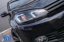Faruri LED compatibil cu VW Golf 6 VI (2008-2013) Facelift G7.5 Look Silver Semnalizare Secventiala-image-6089759