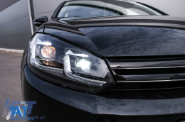 Faruri LED compatibil cu VW Golf 6 VI (2008-2013) Facelift G7.5 Look Silver Semnalizare Secventiala-image-6089761