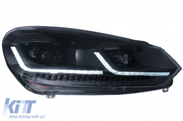 Faruri LED compatibil cu VW Golf 6 VI (2008-2013) Facelift G7.5 Design Negru Semnalizare Secventiala LHD-image-6088134