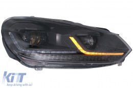 Faruri LED compatibil cu VW Golf 6 VI (2008-2013) Facelift G7.5 Design Negru Semnalizare Secventiala LHD-image-6088142