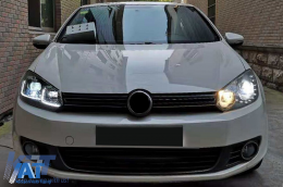 Faruri LED compatibil cu VW Golf 6 VI (2008-2013) Facelift G7.5 Design Negru Semnalizare Secventiala LHD-image-6088399