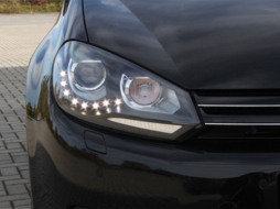 Faruri LED compatibil cu VW Golf 6 VI (10.2008-2012) DAYLIGHT DRL GTI Look Negru-image-6015023