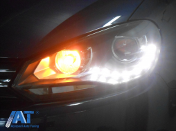 Faruri LED compatibil cu VW Golf 6 VI (10.2008-2012) DAYLIGHT DRL GTI Look Negru-image-6075161
