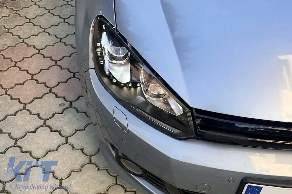 Faruri LED compatibil cu VW Golf 6 VI (10.2008-2012) DAYLIGHT DRL GTI Look Negru-image-6127758