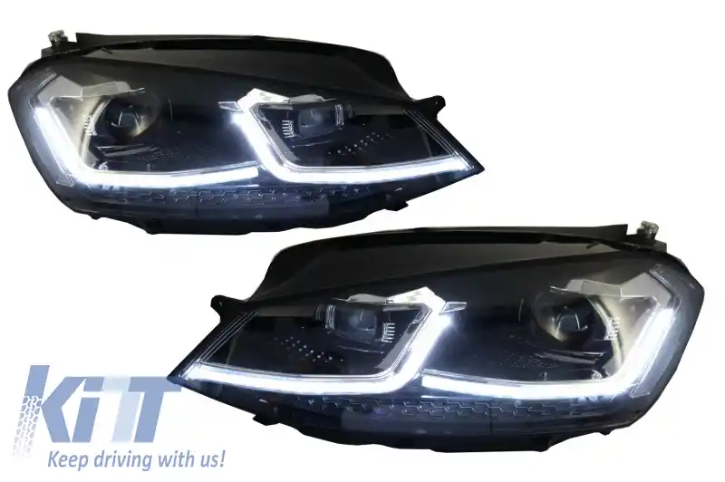 Faruri LED compatibil cu VW Golf 7 VII (2012-2017) Facelift G7.5 R Line Look cu Semnal Dinamic