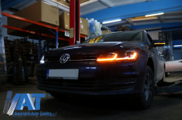 Faruri LED compatibil cu VW Golf 7 VII (2012-2017) Facelift G7.5 R Line Look cu Semnal Dinamic-image-6042613