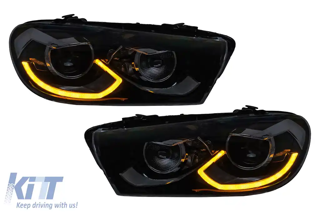 Faruri LED compatibil cu VW Scirocco III 137 (2008-04.2014) Negru Semnal Dinamic-image-6211469