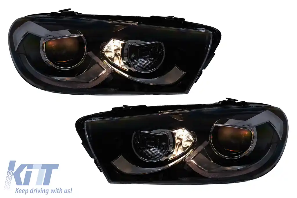 Faruri LED compatibil cu VW Scirocco III 137 (2008-04.2014) Negru Semnal Dinamic-image-6211473