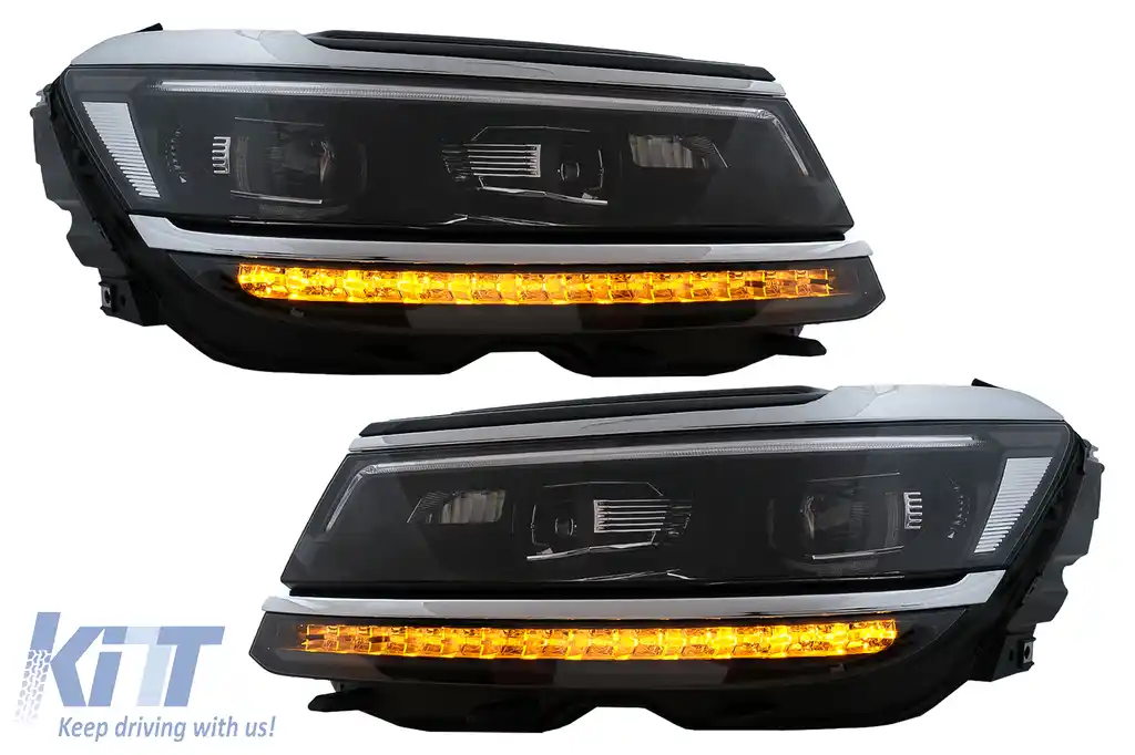 Faruri LED compatibil cu VW Tiguan II Mk2 (2016-2019) R-Line Matrix Design Semnal Dinamic-image-6040234