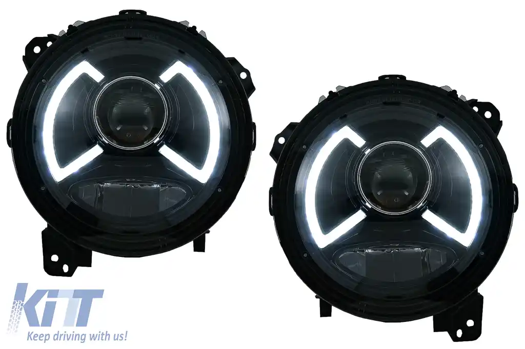 Faruri LED compatibile cu Jeep Wrangler IV JL/JLU (2018-up)