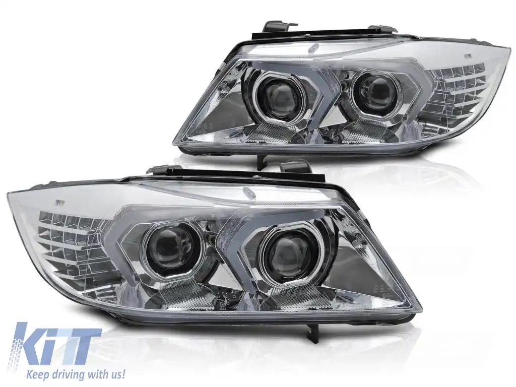 FARURI LED COMPLETE CHROME potrivite pentru BMW E90/E91 05-08