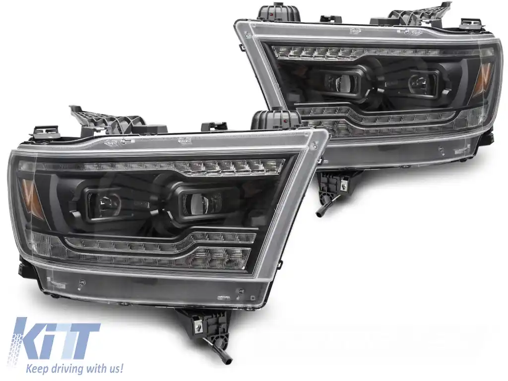 FARURI LED COMPLETE NEGRE potrivite pentru DODGE RAM 19-22