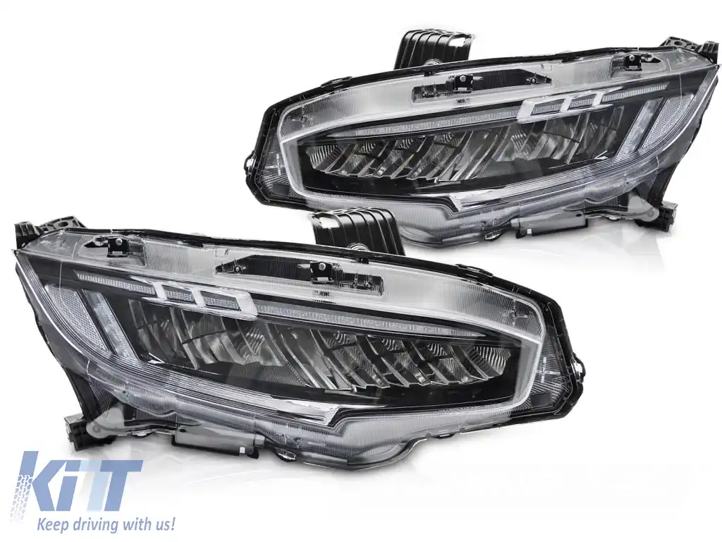 FARURI LED COMPLETE NEGRE potrivite pentru HONDA CIVIC X 16-21
