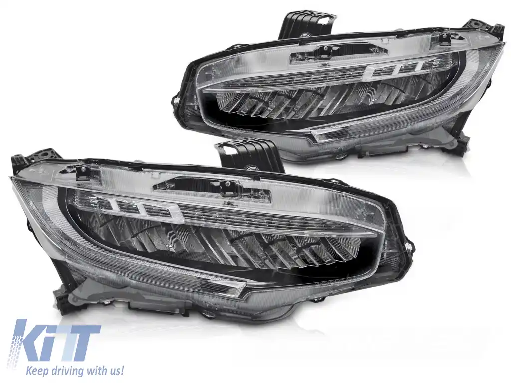 FARURI LED COMPLETE NEGRE potrivite pentru HONDA CIVIC X 16-21