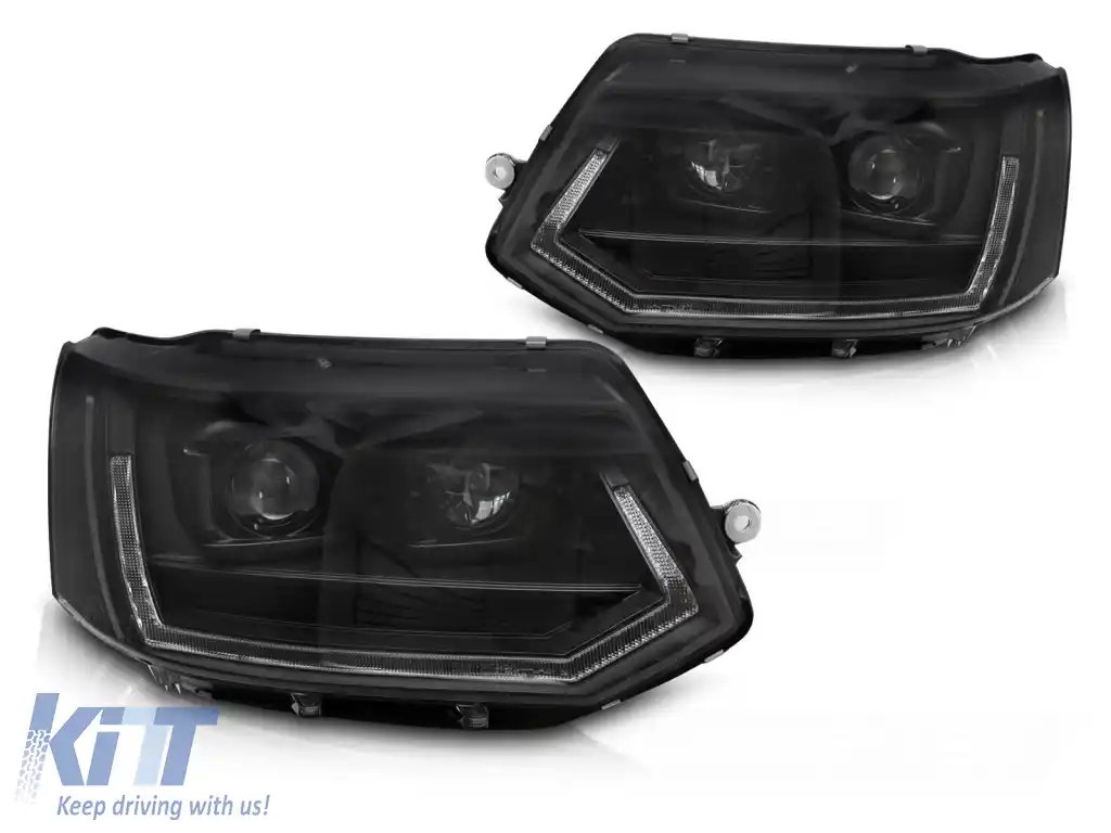 FARURI LED COMPLETE TUB LIGHT T6 LOOK NEGRU DRL SEQ potrivite pentru VW T5 10-15