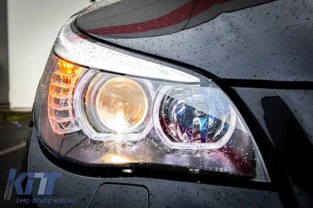 Faruri LED Dayline Angel Eyes compatibil cu BMW Seria 5  E60 E61 (2003-2007) LCI Design-image-6093198