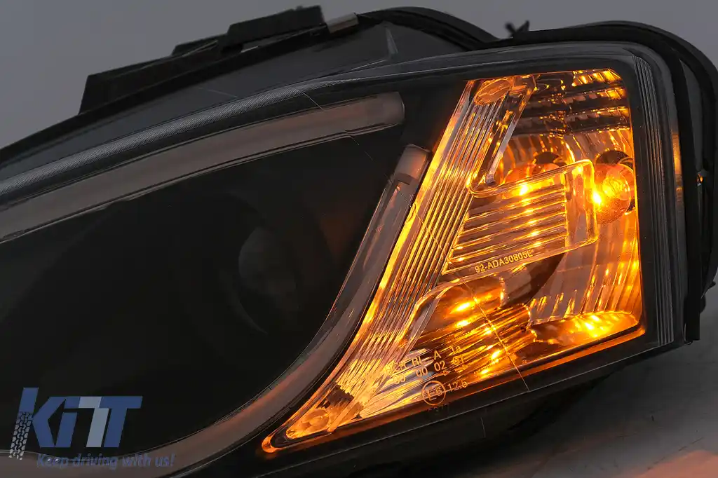 Faruri LED DRL compatibil cu Audi A3 8P Facelift Hatchback Sportback (2008-2012) Negru-image-6100093