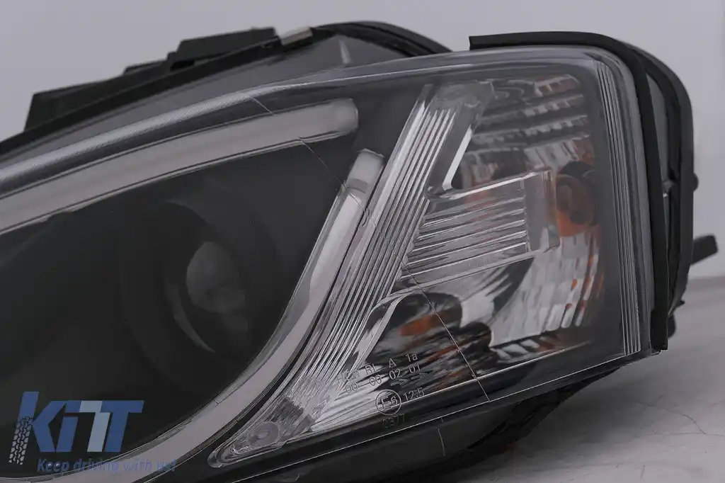 Faruri LED DRL compatibil cu Audi A3 8P Facelift Hatchback Sportback (2008-2012) Negru-image-6100100