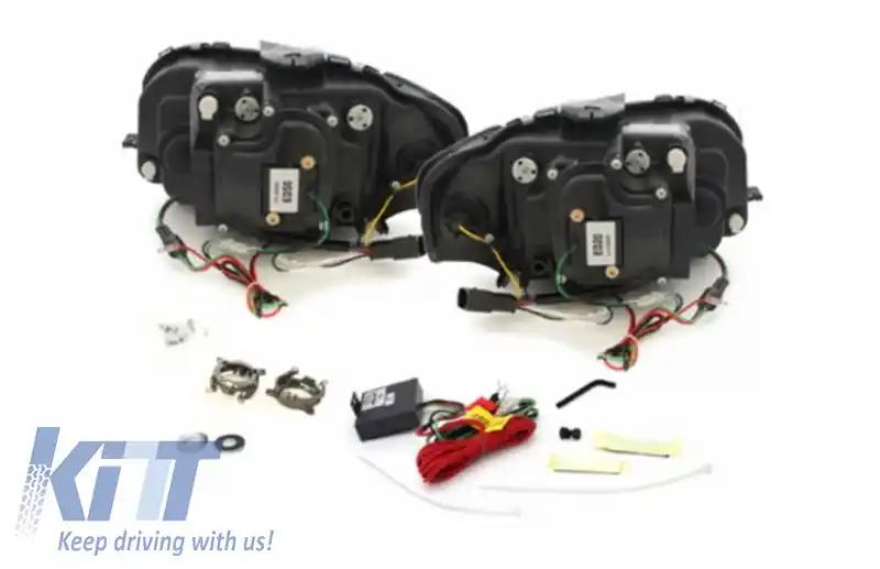 Faruri LED DRL compatibil cu Audi A3 8P (05.2003-03.2008) Negru-image-65421