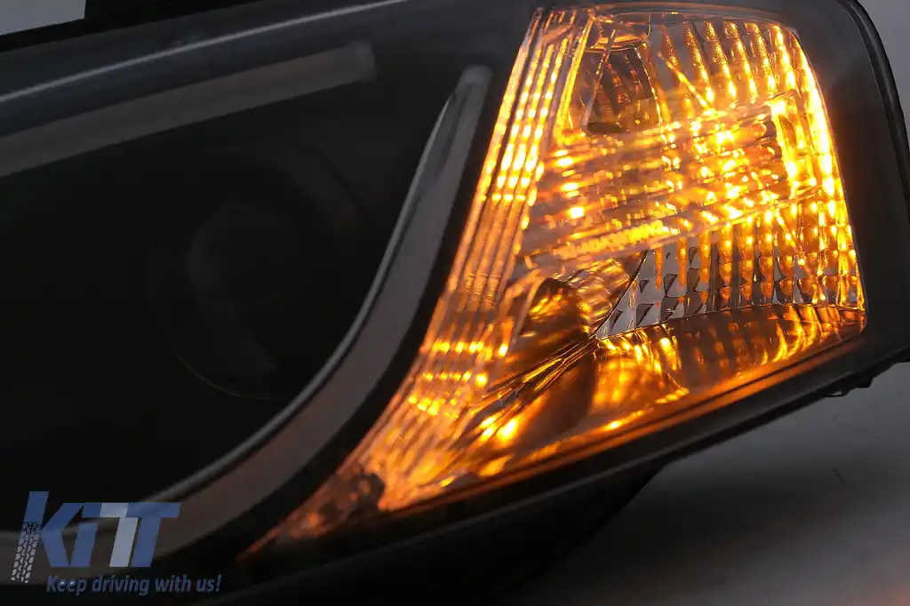 Faruri LED DRL compatibil cu Audi A3 8P (05.2003-03.2008) Negru-image-6099431