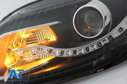 Faruri LED DRL compatibil cu Audi A4 B7 (11.2004-03.2008) DAYLIGHT Negru-image-6082305