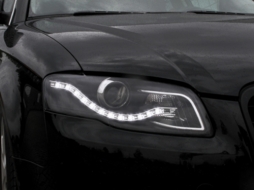 Faruri LED DRL compatibil cu Audi A4 B7 (11.2004-03.2008) DAYLIGHT Negru-image-65732
