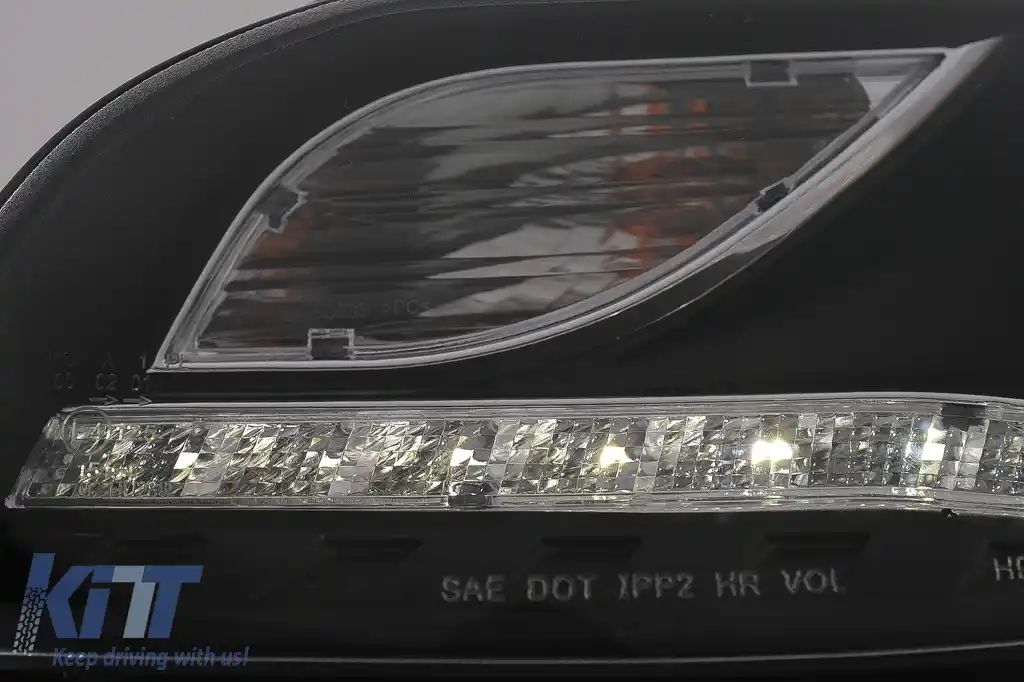 Faruri LED DRL compatibil cu Audi A4 B7 (11.2004-03.2008) Negru-image-6093048