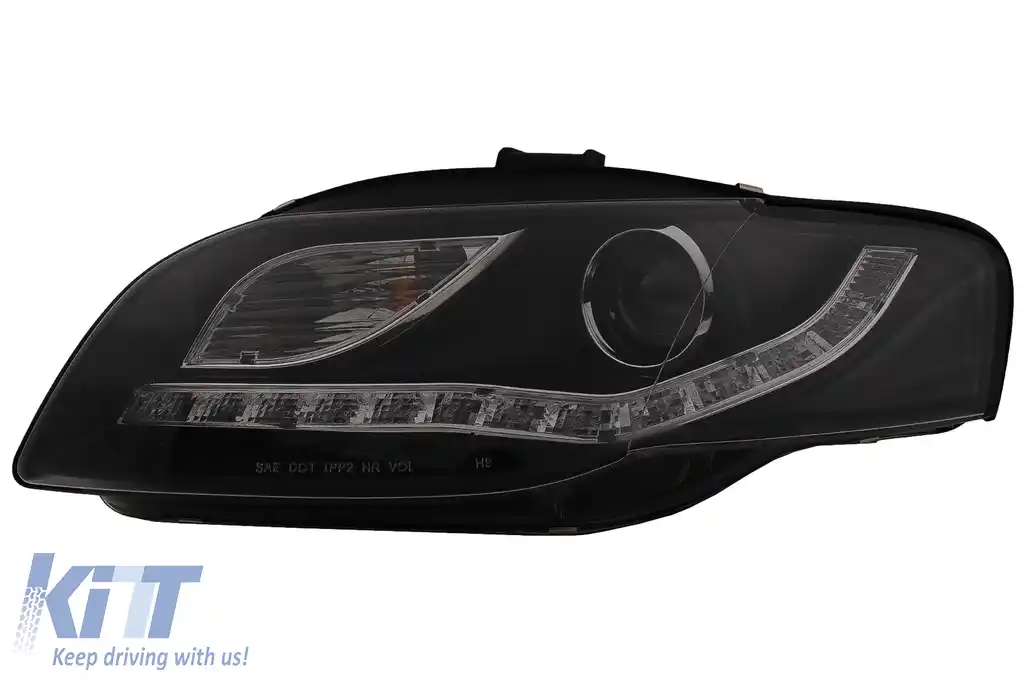 Faruri LED DRL compatibil cu Audi A4 B7 (11.2004-03.2008) Negru-image-6093054