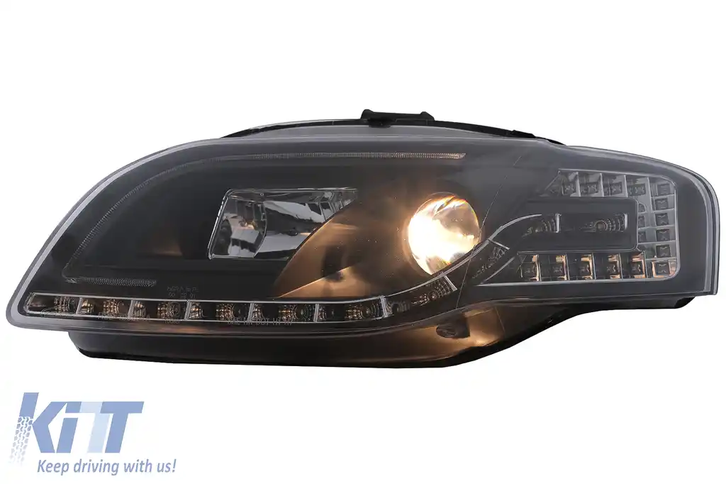 Faruri LED DRL compatibil cu Audi A4 B7 (11.2004-03.2008) DAYLIGHT Negru-image-6093262