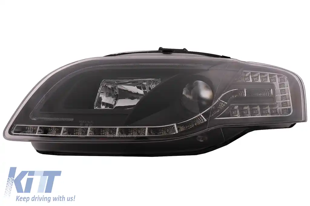 Faruri LED DRL compatibil cu Audi A4 B7 (11.2004-03.2008) DAYLIGHT Negru-image-6093268
