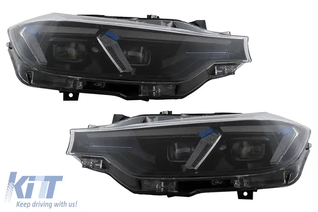 Faruri LED DRL compatibil cu BMW 3 Series F30 F31 Sedan Touring (10.2011-05.2015) Upgrade la G20 2024 Design pentru Halogen-image-6105692