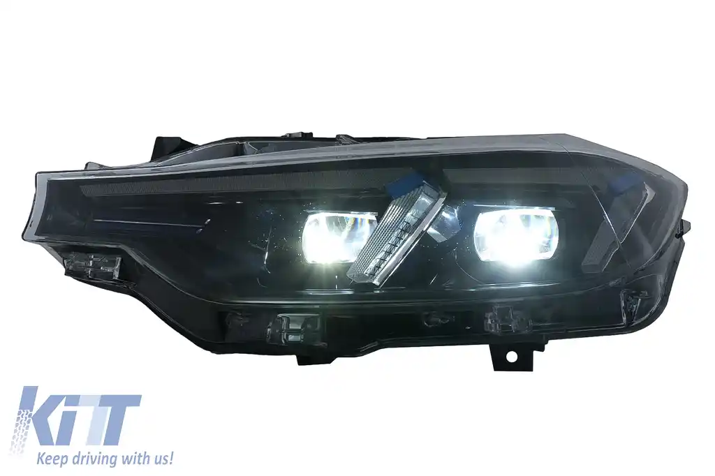 Faruri LED DRL compatibil cu BMW 3 Series F30 F31 Sedan Touring (10.2011-05.2015) Upgrade la G20 2024 Design pentru Halogen-image-6105697
