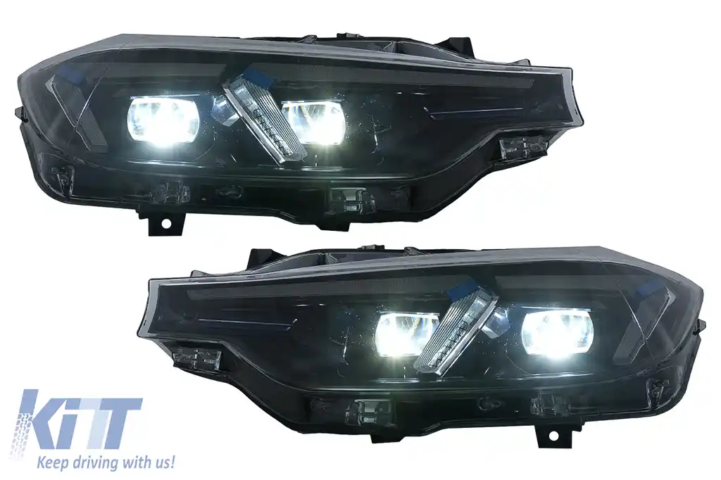 Faruri LED DRL compatibil cu BMW 3 Series F30 F31 Sedan Touring (10.2011-05.2015) Upgrade la G20 2024 Design pentru Halogen-image-6105698