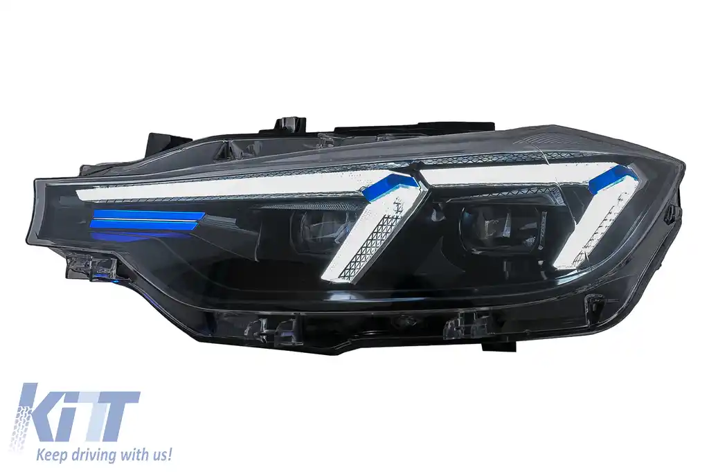 Faruri LED DRL compatibil cu BMW 3 Series F30 F31 Sedan Touring (10.2011-05.2015) Upgrade la G20 2024 Design pentru Halogen-image-6105700