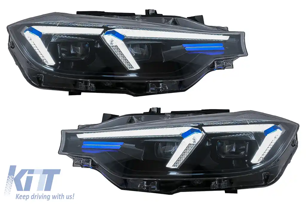 Faruri LED DRL compatibil cu BMW 3 Series F30 F31 Sedan Touring (10.2011-05.2015) Upgrade la G20 2024 Design pentru Halogen-image-6105701