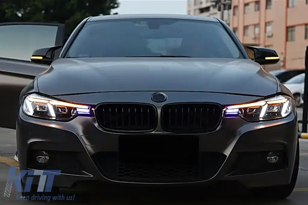 Faruri LED DRL compatibil cu BMW 3 Series F30 F31 Sedan Touring (10.2011-05.2015) Upgrade la G20 2024 Design pentru Halogen-image-6105725