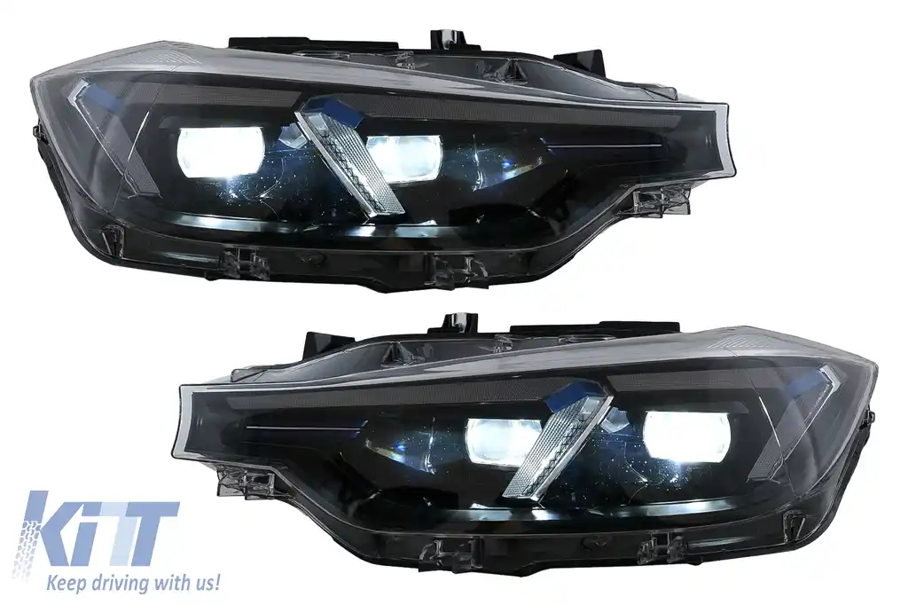 Faruri LED DRL compatibil cu BMW 3 Series F30 F31 Sedan Touring (10.2011-2019) Upgrade la G20 2024 Design pentru Xenon-image-6105713