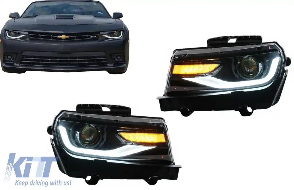 Faruri LED DRL compatibil cu Chevrolet Camaro (2014-2015) cu Semnal Dinamic Conversie la 2016+