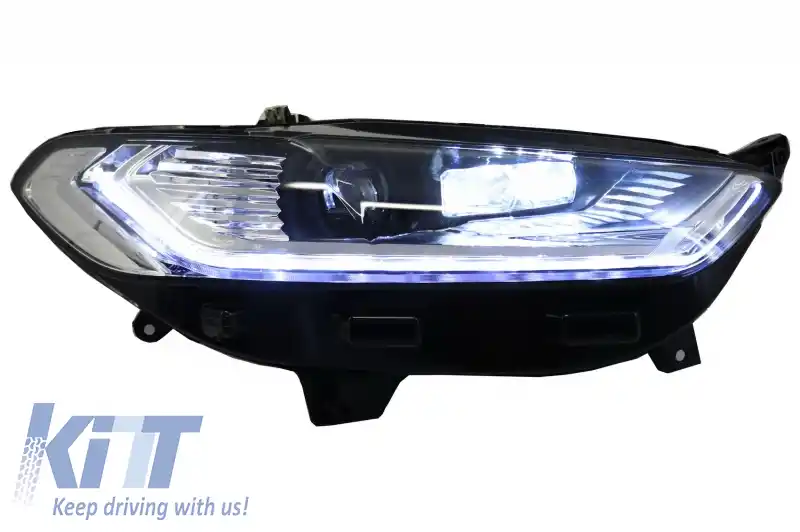 Faruri LED DRL compatibil cu Ford Mondeo MK5 (2013-2016) Semnalizare Secventiala Crom-image-6029832