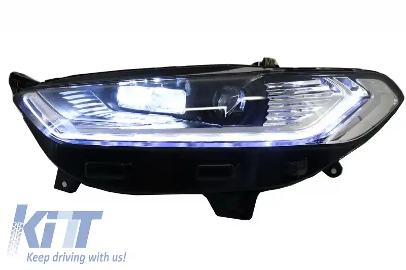 Faruri LED DRL compatibil cu Ford Mondeo MK5 (2013-2016) Semnalizare Secventiala Crom-image-6029833