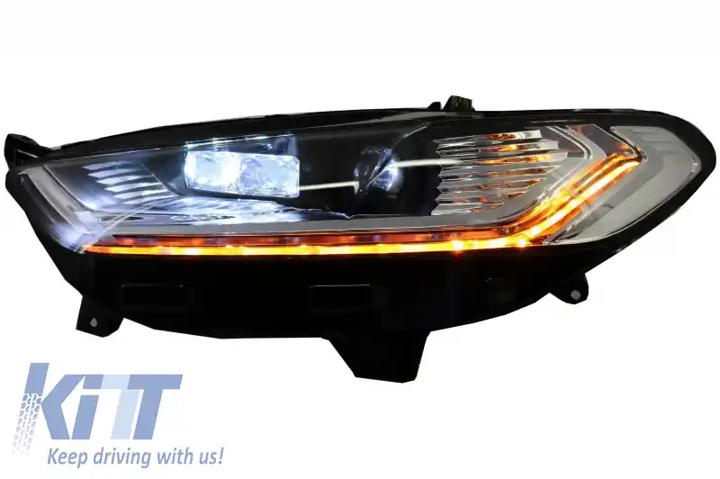 Faruri LED DRL compatibil cu Ford Mondeo MK5 (2013-2016) Semnalizare Secventiala Crom-image-6029836