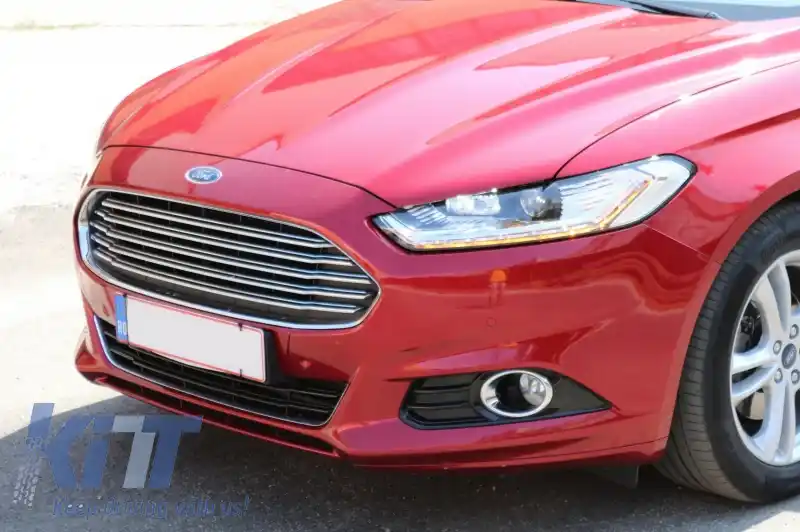 Faruri LED DRL compatibil cu Ford Mondeo MK5 (2013-2016) Semnalizare Secventiala Crom-image-6032488